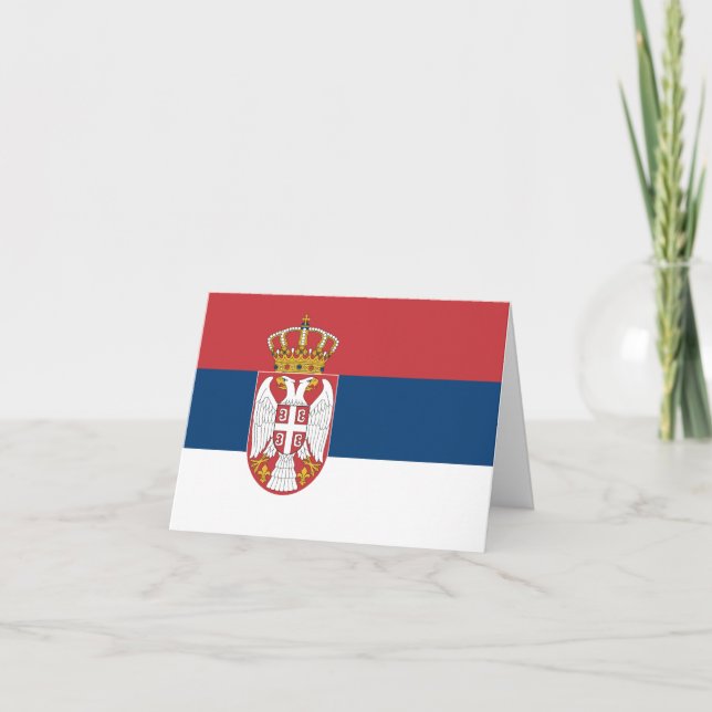 Tarjeta Bandera de Serbia (serbia) (Anverso)
