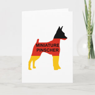 Tarjeta Bandera de Silueta del Nombre del Pinscher Miniatu