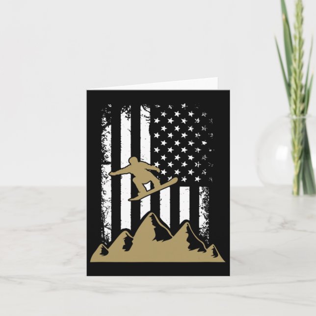 Tarjeta Bandera de Snowboard Invierno Snowboarding Sport S (Anverso)