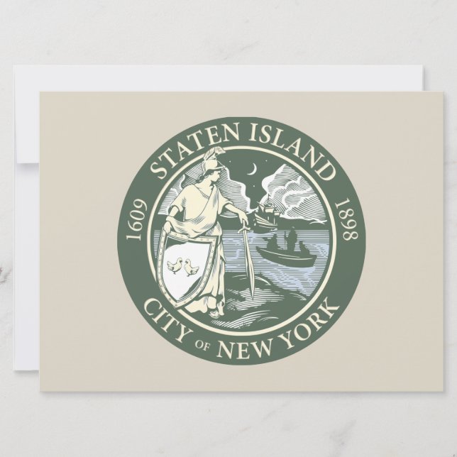 Tarjeta Bandera de Staten Island (municipio de Nueva York) (Anverso)