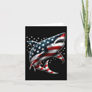 Tarjeta Bandera De Tiburón Norteamericano Ee. Uu. 4 De Jul