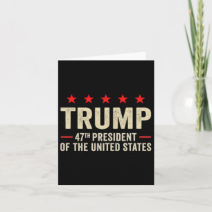 Tarjeta Bandera de Trump 2025 (en negro) 47.º presidente T