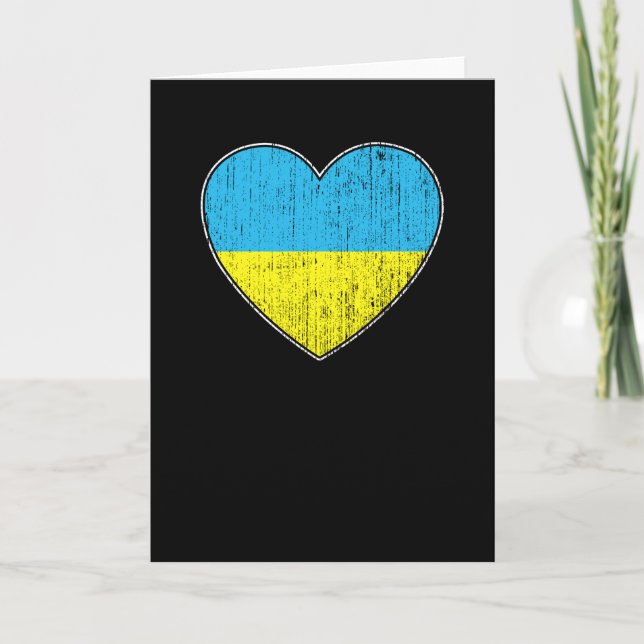 Tarjeta Bandera de Ucrania Amor Corazón (Anverso)