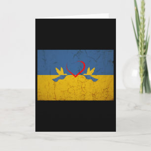 Tarjeta Bandera de Ucrania con corazón 