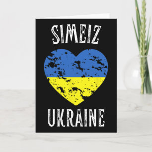 Tarjeta Bandera de Ucrania Corazón Ciudad Simeiz 