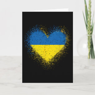 Tarjeta Bandera de Ucrania Corazón Hombres Mujeres