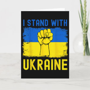 Tarjeta Bandera de Ucrania de apoyo Me mantengo con Ucrani