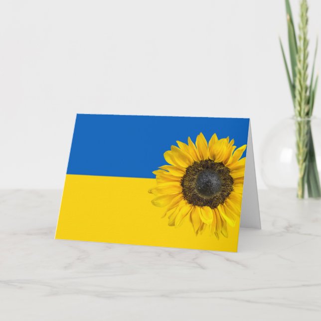 Tarjeta Bandera de Ucrania girasol (Anverso)