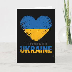 Tarjeta Bandera de Ucrania - Me mantengo con la bandera de
