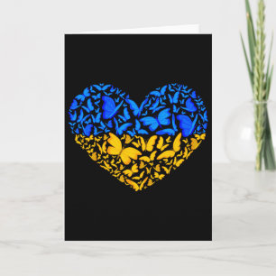 Tarjeta Bandera de Ucrania Paz Ucrania Bandera Mariposa Co