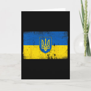Tarjeta Bandera de Ucrania Símbolo Emblema Militar Ucrania