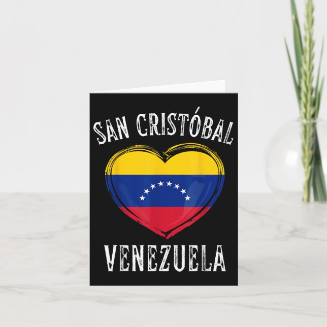 Tarjeta Bandera de Venezuela Corazón de San Cristóbal (Anverso)