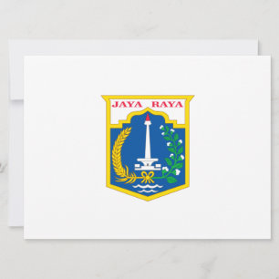 Tarjeta Bandera de Yakarta (ciudad capital de Indonesia)