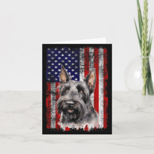 Tarjeta Bandera del 4 de julio para amantes del perro terr