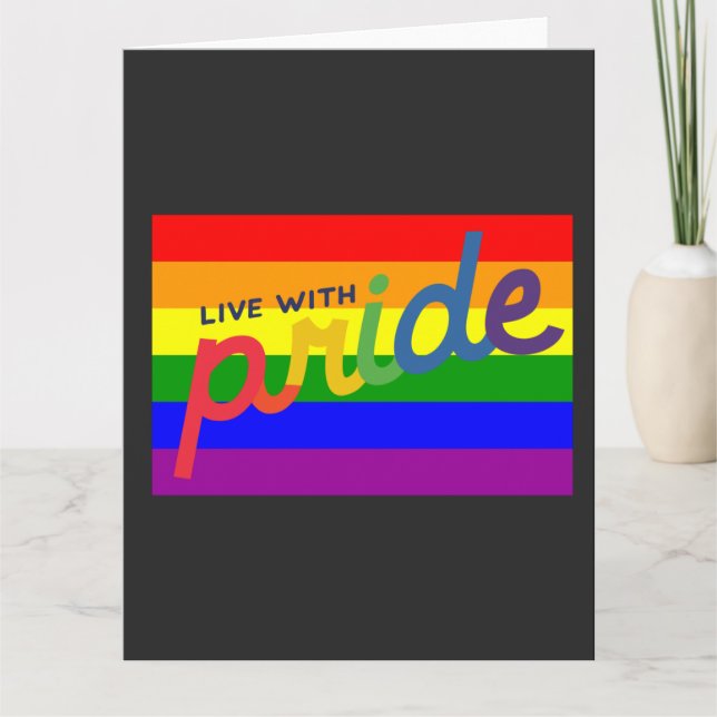 Tarjeta bandera del arcoíris del orgullo    (Anverso)