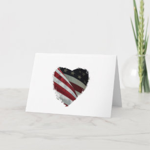 Tarjeta Bandera del Corazón Americano