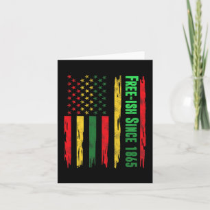 Tarjeta Bandera del Día de Juneteenth más o menos libre Or