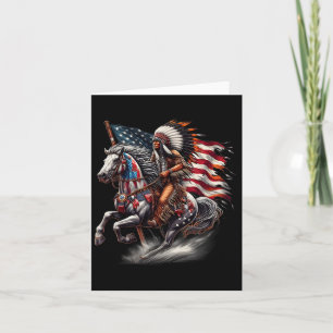 Tarjeta Bandera del Día Nativo Estadounidense Caballo de I