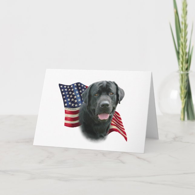Tarjeta Bandera del labrador retriever (negro) (Anverso)