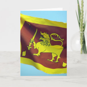 Tarjeta bandera del león de Sri Lanka