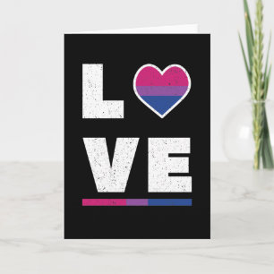 Tarjeta Bandera del Orgullo Bisexual LGBTQ angustiada Amor