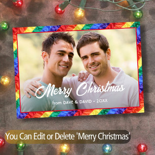 Tarjeta Bandera del Orgullo Gay Bandera Arcoiris Fotografí