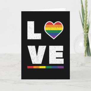 Tarjeta Bandera del Orgullo Gay LGBTQ Molesta Amor Grunge