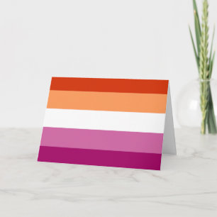 Tarjeta Bandera del Orgullo Lesbiano (5 bandas)