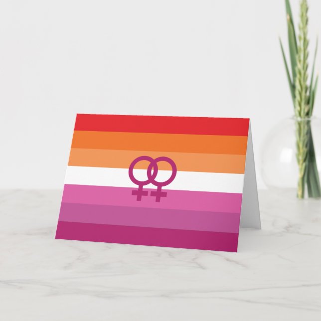 Tarjeta Bandera del Orgullo Lesbiano WLW (Anverso)