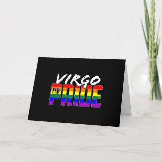 Tarjeta Bandera del Orgullo Virgo LGBT Rótulo Zodiaco