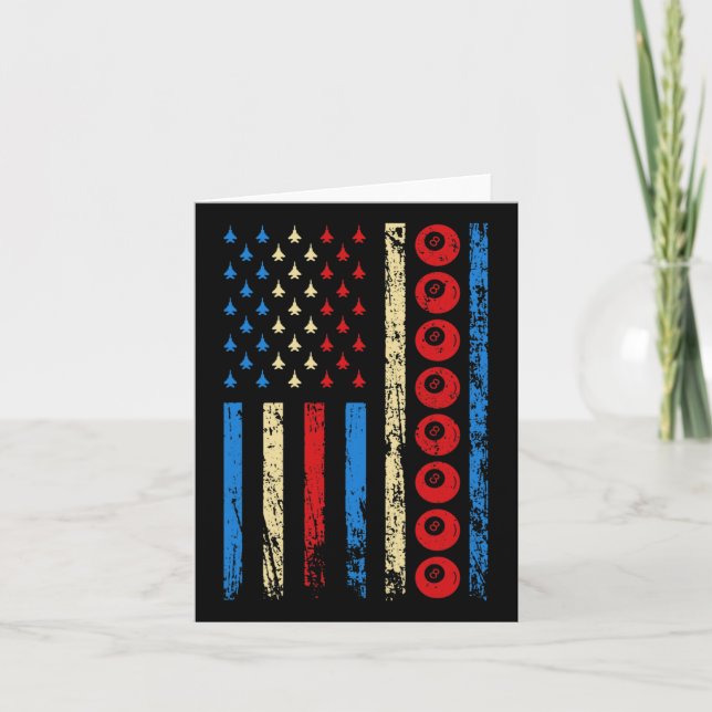 Tarjeta Bandera Deportiva Estadounidense Billar Atlético 4 (Anverso)