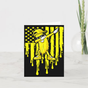Tarjeta Bandera divertida de banana dab goteo niños jóvene