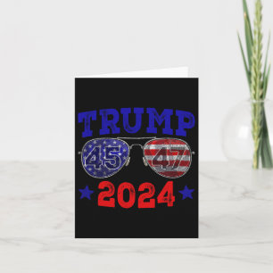 Tarjeta Bandera estadounidense 2024 45 47 Sungles Trump 20
