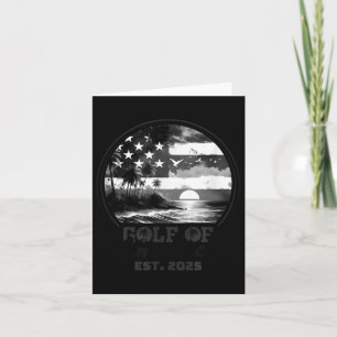 Tarjeta Bandera Estadounidense 2025 Del Golfo Retro De Est