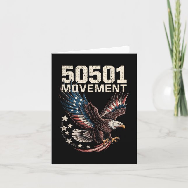 Tarjeta Bandera Estadounidense 50501 En Águila De Vuelo Co (Anverso)