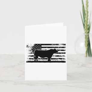 Tarjeta Bandera Estadounidense - America Cow Black Angus R