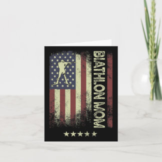 Tarjeta Bandera estadounidense - Biatlón Mamá 1 