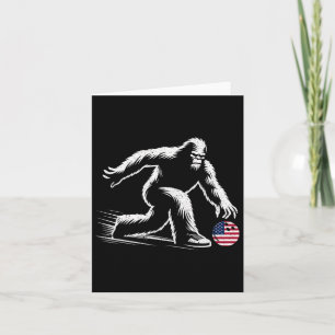 Tarjeta Bandera Estadounidense Bigfoot Bowler