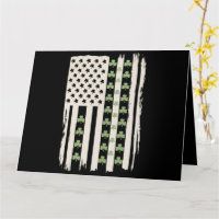 Bandera estadounidense con tréboles para San Patri
