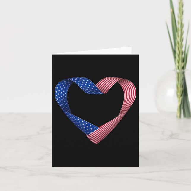 Tarjeta Bandera Estadounidense Corazón Fuerzas Armadas Pat (Anverso)