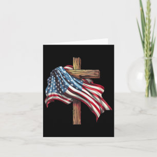 Tarjeta Bandera Estadounidense Cruz Cristiana Jesús 4 De J