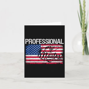 Tarjeta Bandera estadounidense curiosa Pesca Carnaval prof