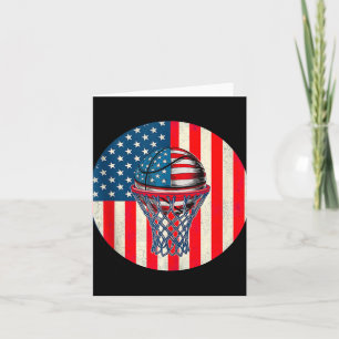 Tarjeta Bandera Estadounidense De Baloncesto 4 De Julio Us