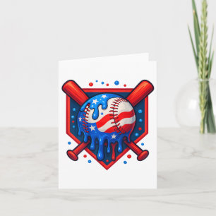 Tarjeta Bandera Estadounidense De Béisbol Drip Ice Cream 4