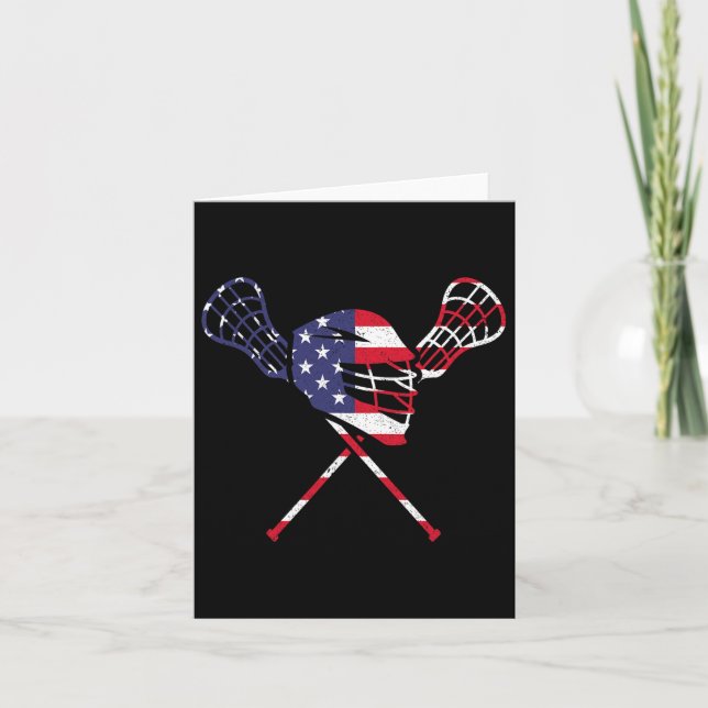 Tarjeta Bandera estadounidense de Lacrosse (Anverso)