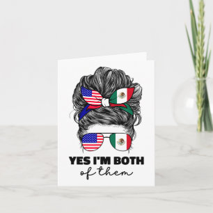 Tarjeta Bandera Estadounidense De México Y Estados Unidos