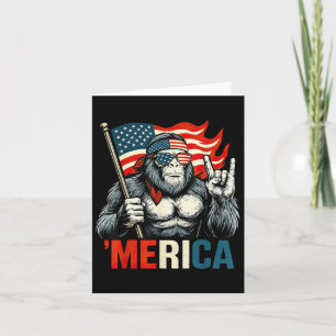 Tarjeta Bandera Estadounidense De Pie Grande Merica
