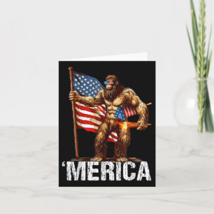 Tarjeta Bandera Estadounidense De Pie Grande Merica