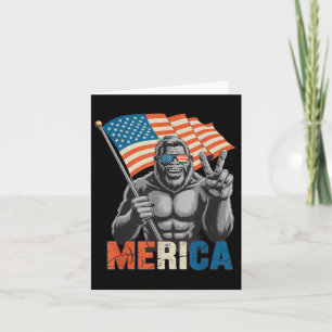 Tarjeta Bandera Estadounidense De Pie Grande Merica