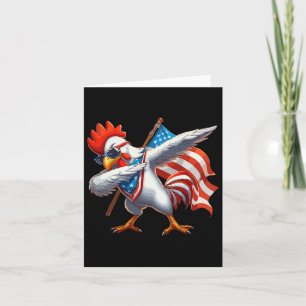 Tarjeta Bandera Estadounidense De Pollos Rooster Sungles 4